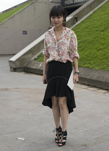 The high-low hemline felt sophisticated spotted in Paris. Rolled sleeves kept it from looking too formal.
The high-low hemline felt sophisticated spotted in Paris. Rolled sleeves kept it from looking too formal.