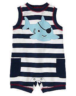 Gymboree's Pirate Shark Stripe One-Piece ($20, originally $25) is the absolutely sweetest way for your baby to get into the shark spirit!
Gymboree's Pirate Shark Stripe One-Piece ($20, originally $25) is the absolutely sweetest way for your baby to get into the shark spirit!