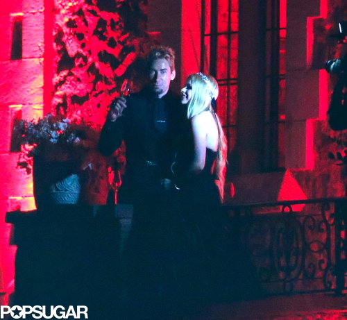 Avril Lavigne wore a black strapless gown for her wedding to Chad Kroeger.
Avril Lavigne wore a black strapless gown for her wedding to Chad Kroeger.