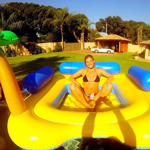 Bar Refaeli snapped a photo in her "yellow submarine" while hanging in her bikini during a trip to Tel Aviv, Israel.
Source: Instagram user barrefaeli
Bar Refaeli snapped a photo in her "yellow submarine" while hanging in her bikini during a trip to Tel Aviv, Israel.
Source: Instagram user barrefaeli