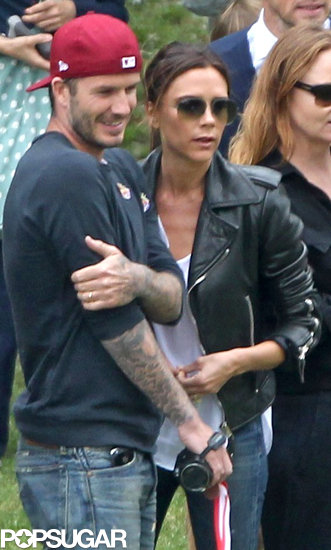 David and Victoria Beckham watched as their son Cruz played sports for his school.
David and Victoria Beckham watched as their son Cruz played sports for his school.