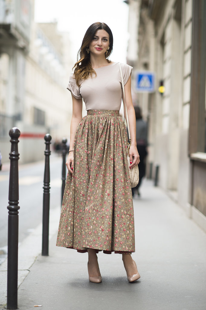 A billowy long skirt looked sleek when styled with a tight and tucked-in tee.
Source: Le 21ème | Adam Katz Sinding
A billowy long skirt looked sleek when styled with a tight and tucked-in tee.
Source: Le 21ème | Adam Katz Sinding