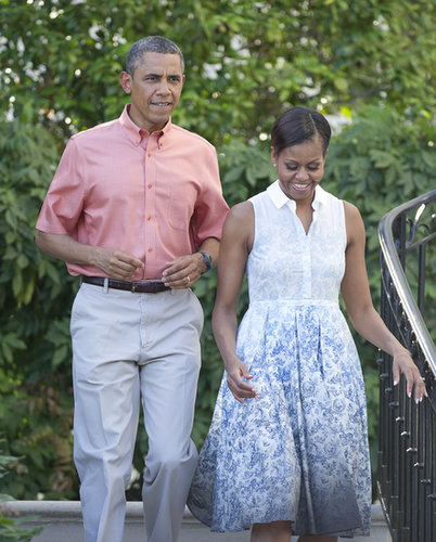 The Obamas sported their red, white, and blue best for the 2013 holiday BBQ at the White House.
The Obamas sported their red, white, and blue best for the 2013 holiday BBQ at the White House.