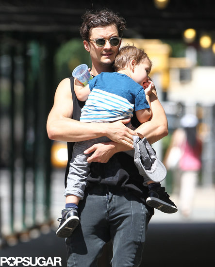 Orlando Bloom carried a tuckered-out Flynn home from the park on Saturday.
Orlando Bloom carried a tuckered-out Flynn home from the park on Saturday.