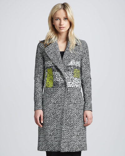 If you've been hankering for a new Fall coat that's fashion forward but professional, we suggest picking up this printed Diane von Furstenberg option ($745) (that has just a touch of neon).
If you've been hankering for a new Fall coat that's fashion forward but professional, we suggest picking up this printed Diane von Furstenberg option ($745) (that has just a touch of neon).