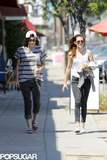 Kristen Stewart grabbed a cold drink in LA with a friend.
Kristen Stewart grabbed a cold drink in LA with a friend.