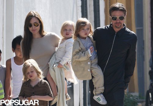 Brad Pitt and Angelina Jolie brought all six of their kids out on a New Orleans walk in March 2011.
Brad Pitt and Angelina Jolie brought all six of their kids out on a New Orleans walk in March 2011.