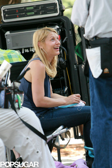 Claire Danes did embroidery during a filming break.
Claire Danes did embroidery during a filming break.