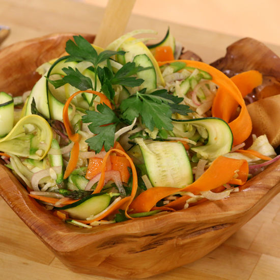 Transform Your Farmers Market Haul Into a Ribboned Vegetable Salad