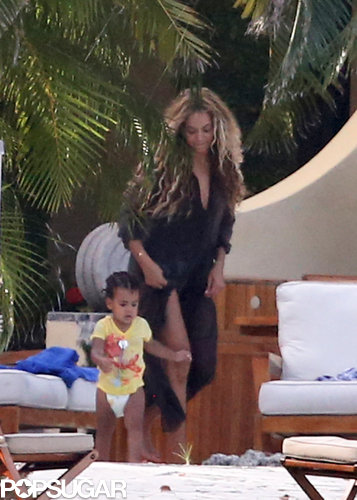 Beyoncé chased Blue Ivy around the pool.
Beyoncé chased Blue Ivy around the pool.