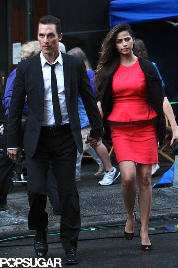Matthew McConaughey walked around the set with Camila Alves.
Matthew McConaughey walked around the set with Camila Alves.