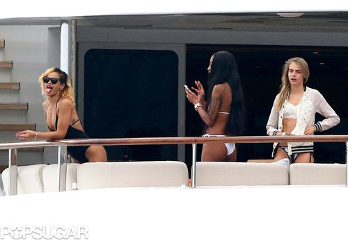 Rihanna and Bikini-Clad Cara Make a Splash in Monaco Rihanna and Bikini-Clad Cara Make a Splash in Monaco
