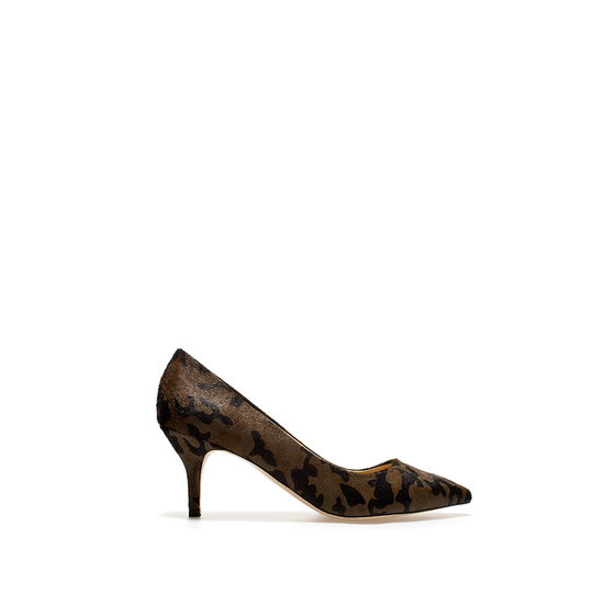 Zara's leather court shoe ($50, originally $90) is one of the chicest takes on camo — that's also office-appropriate.
Zara's leather court shoe ($50, originally $90) is one of the chicest takes on camo — that's also office-appropriate.