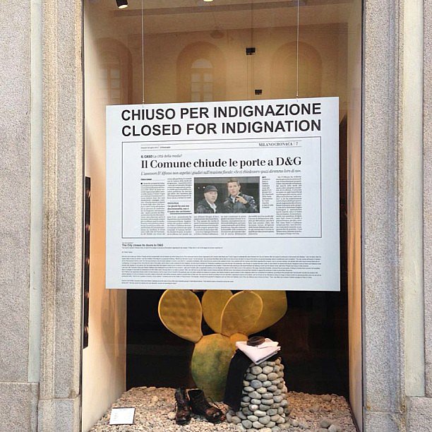 Dolce & Gabbana Close Milan Stores in Protest Dolce & Gabbana Close Milan Stores in Protest