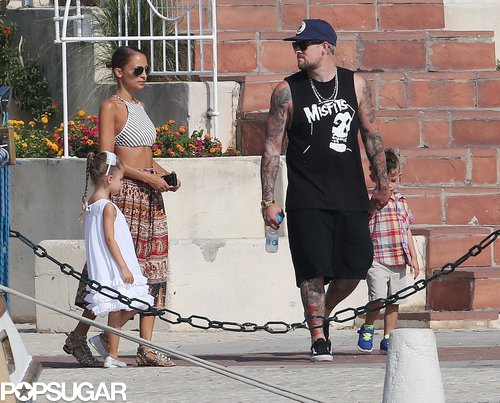 Nicole Richie and Joel Madden took their children for a shopping trip in the South of France.
Nicole Richie and Joel Madden took their children for a shopping trip in the South of France.