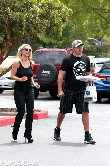 Britney Spears showed off her body in a tight black outfit for lunch with David Lucado.
Britney Spears showed off her body in a tight black outfit for lunch with David Lucado.