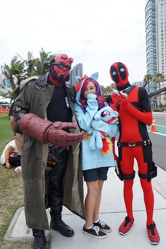 Hellboy, Rainbow Dash, and Deadpool Hellboy, Rainbow Dash, and Deadpool