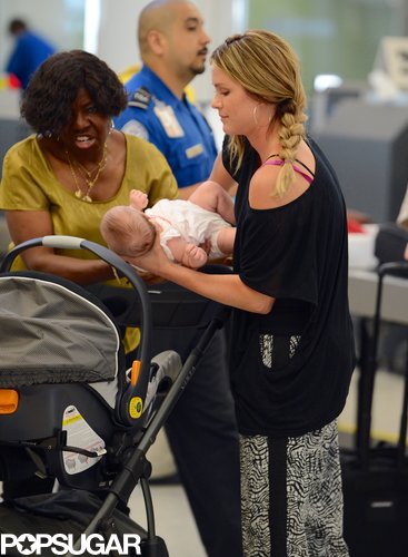 Danneel Harris put Justice Jay back in her stroller.
Danneel Harris put Justice Jay back in her stroller.