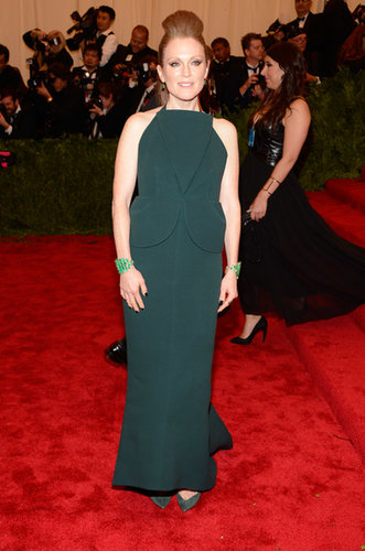 Julianne Moore fused punk with sophisticated in her green origami-style Balenciaga gown at the 2013 Met Gala in NYC.
Julianne Moore fused punk with sophisticated in her green origami-style Balenciaga gown at the 2013 Met Gala in NYC.