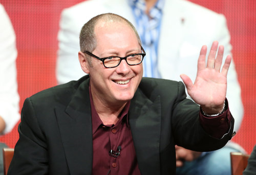 James Spader gave a wave while on stage.
James Spader gave a wave while on stage.