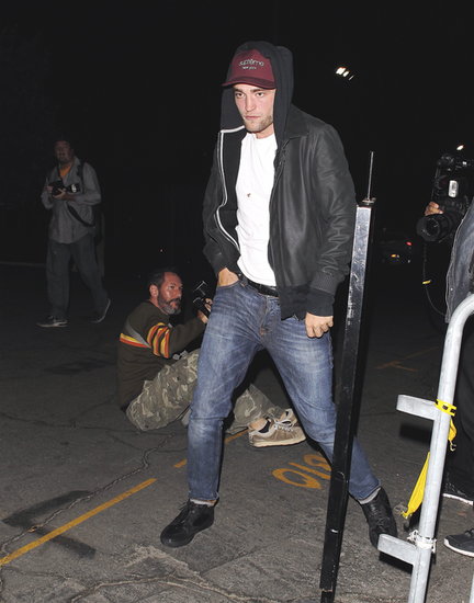 Robert Pattinson wore jeans and a jacket. Robert Pattinson wore jeans and a jacket.