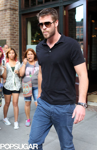 Liam Hemsworth left his NYC hotel to attend a press conference.
Liam Hemsworth left his NYC hotel to attend a press conference.