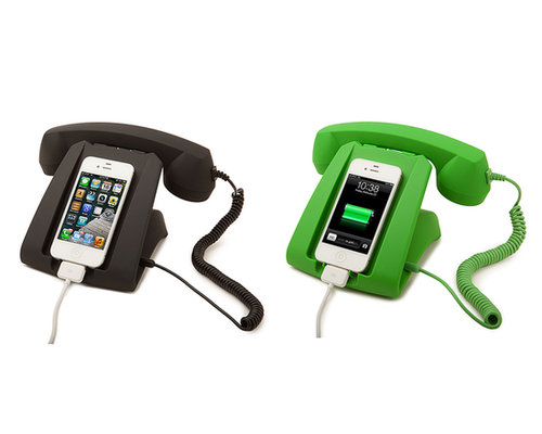Ring ring. The retro feel of this Talk Dock ($36) acts as a charging station and receiver, and is a fun nod to simpler times.
Ring ring. The retro feel of this Talk Dock ($36) acts as a charging station and receiver, and is a fun nod to simpler times.