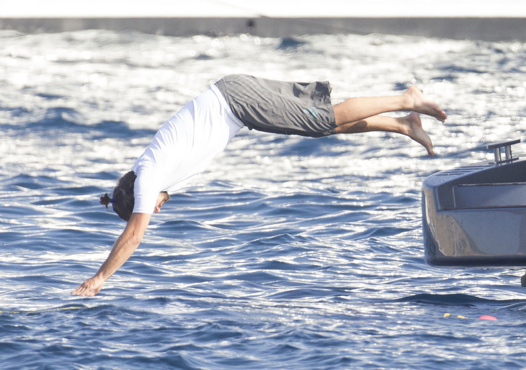 Leonardo DiCaprio dove off a yacht while cruising around Ibiza with friends in August 2013. Leonardo DiCaprio dove off a yacht while cruising around Ibiza with friends in August 2013.