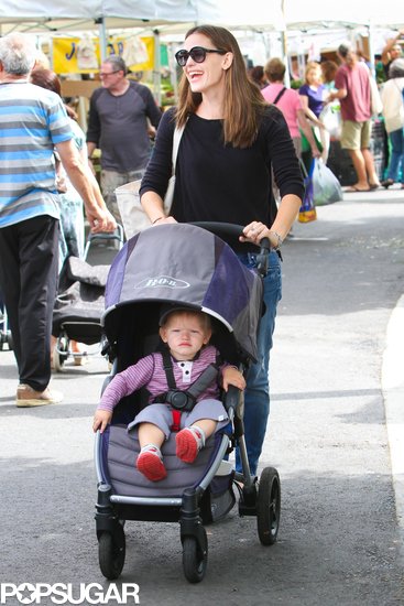 Jennifer Garner was all smiles as she pushed Samuel's stroller through the LA farmers market.
Jennifer Garner was all smiles as she pushed Samuel's stroller through the LA farmers market.