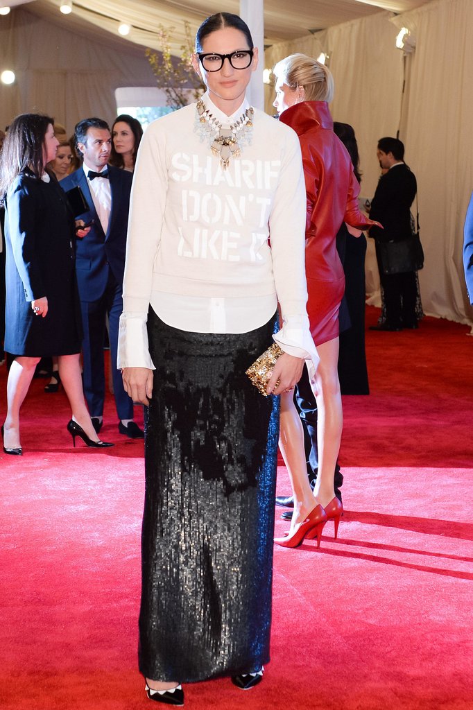 Lyons's brilliance comes through with her brave mix and matching. Sequin maxi skirt with button-down and layered tee at the Met Gala? No problem.
Lyons's brilliance comes through with her brave mix and matching. Sequin maxi skirt with button-down and layered tee at the Met Gala? No problem.