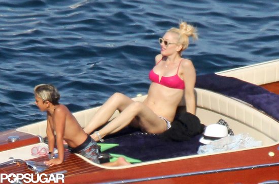 Gwen Stefani showed off her bikini body on a boat with her son Kingston while vacationing in the South of France in August.
Gwen Stefani showed off her bikini body on a boat with her son Kingston while vacationing in the South of France in August.