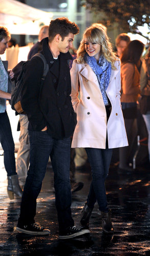 Emma Stone gave Andrew Garfield a loving look while filming for The Amazing Spider-Man 2 in NYC in April 2013.
Emma Stone gave Andrew Garfield a loving look while filming for The Amazing Spider-Man 2 in NYC in April 2013.