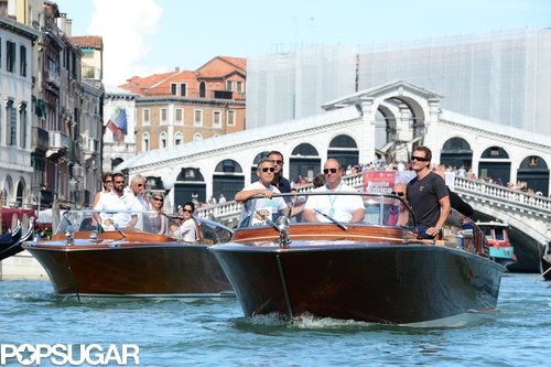 Sandra Bullock and George Clooney Cruise Into Venice Sandra Bullock and George Clooney Cruise Into Venice