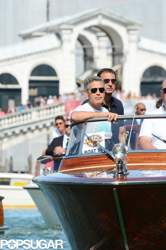 Sandra Bullock and George Clooney Cruise Into Venice Sandra Bullock and George Clooney Cruise Into Venice