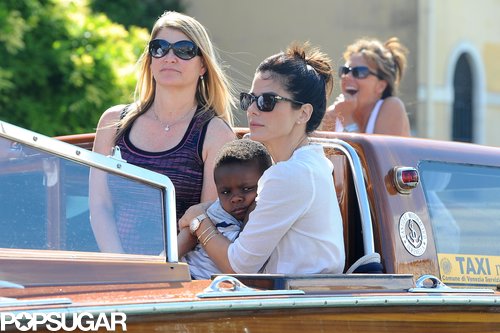 Sandra Bullock cuddled with her son, Louis.
Sandra Bullock cuddled with her son, Louis.