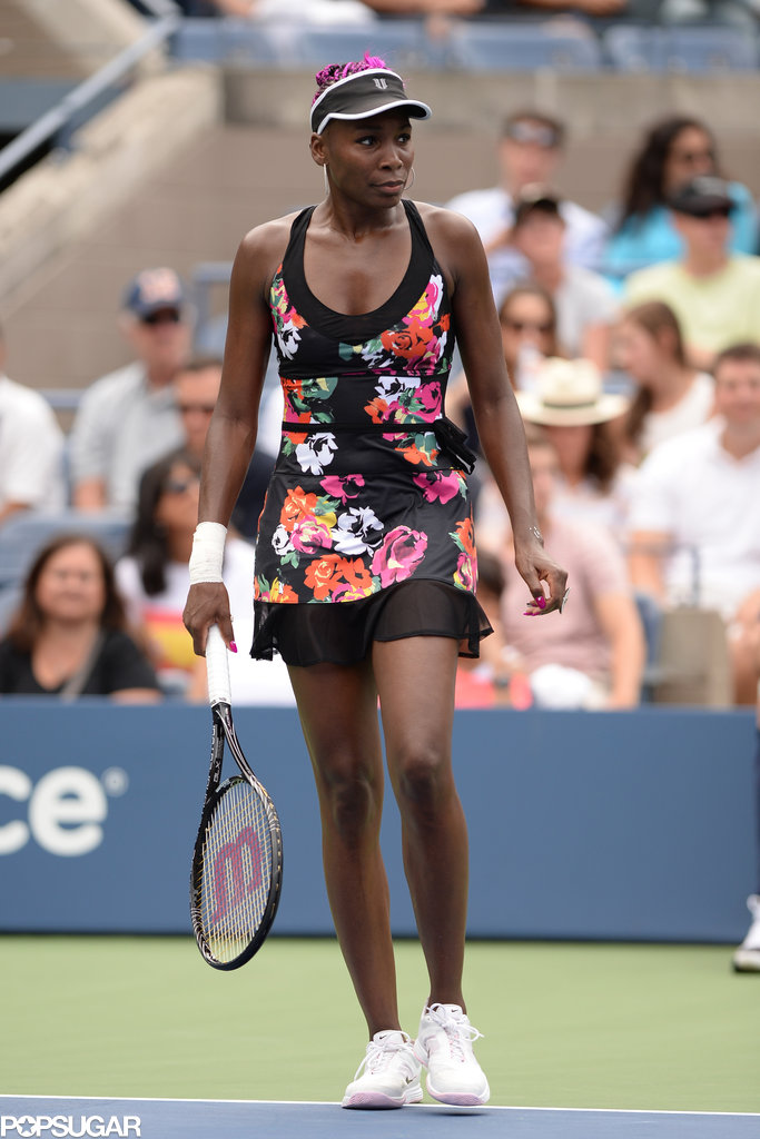 Venus Williams hit the court.
Venus Williams hit the court.
