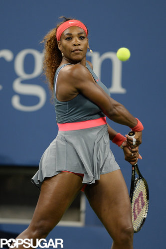 Serena Williams hit the court during day one of the US Open.
Serena Williams hit the court during day one of the US Open.