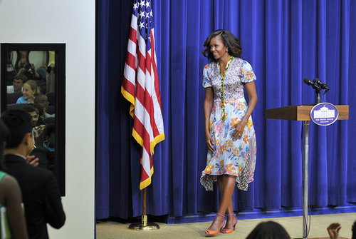 Michelle isn't afraid to take a few risks, which she showed when she wore a mixed-print floral dress to the screening of The Powerbroker: Whitney Young's Fight For Civil Rights.
Michelle isn't afraid to take a few risks, which she showed when she wore a mixed-print floral dress to the screening of The Powerbroker: Whitney Young's Fight For Civil Rights.