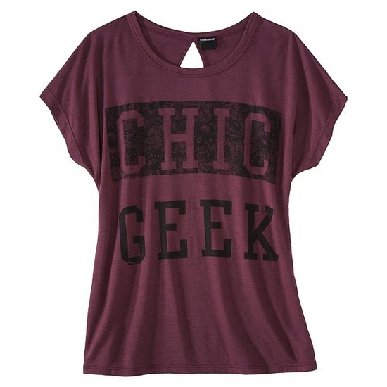 Say it loud and proud in this chic geek shirt ($13).
Say it loud and proud in this chic geek shirt ($13).