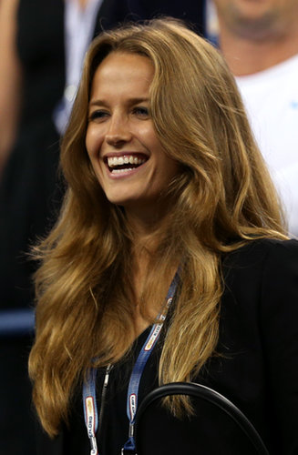 Andy Murray's girlfriend Kim Sears watched as he won his first men's singles match.
Andy Murray's girlfriend Kim Sears watched as he won his first men's singles match.