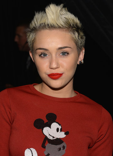 Miley went even shorter with her hair in early 2013, spiking her white-blond tips straight up against her darker base.
Miley went even shorter with her hair in early 2013, spiking her white-blond tips straight up against her darker base.