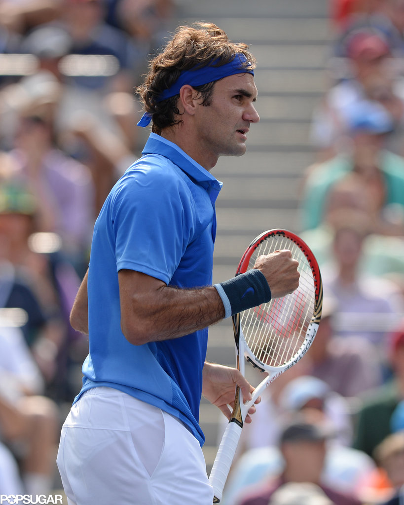 Roger Federer took the court on day four.
Roger Federer took the court on day four.