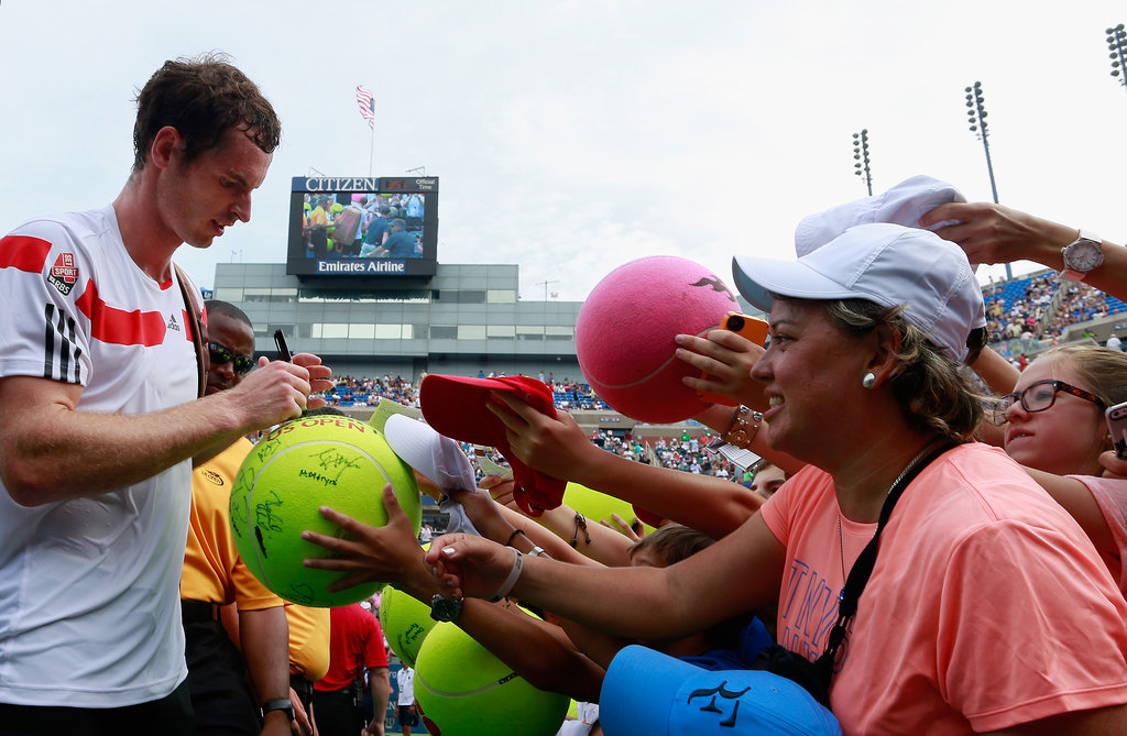 Andy Murray took some time to sign autographs during the US Open.
Andy Murray took some time to sign autographs during the US Open.