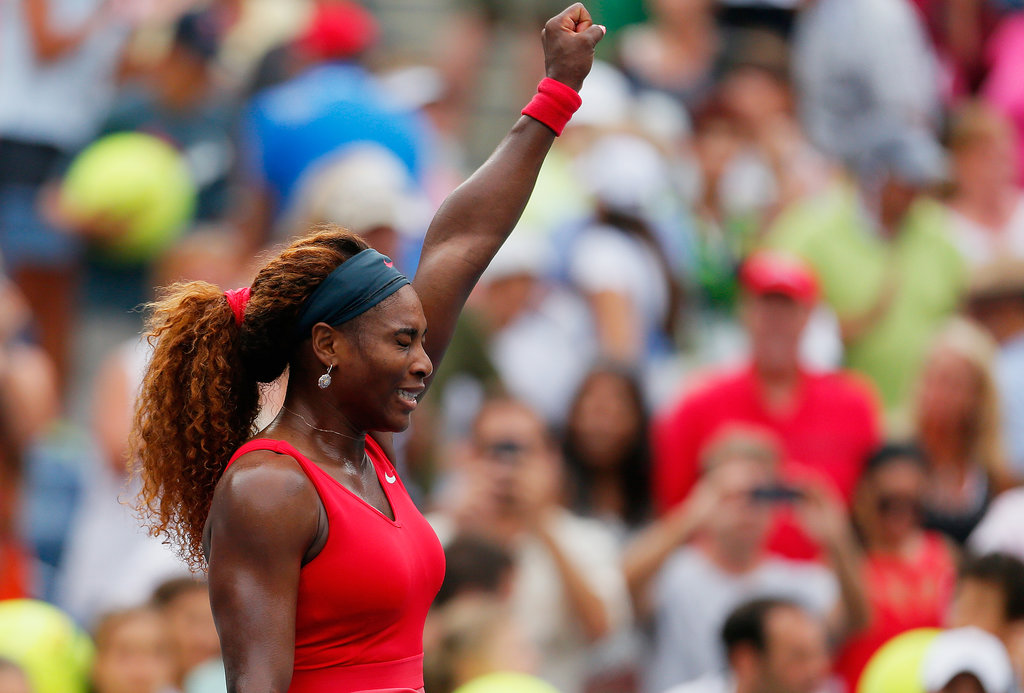 Serena Williams celebrated her victory after a match on day seven of the US Open.
Serena Williams celebrated her victory after a match on day seven of the US Open.