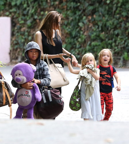 Angelina Jolie walked with Pax, Knox, and Vivienne through Santa Barbara.
Angelina Jolie walked with Pax, Knox, and Vivienne through Santa Barbara.
