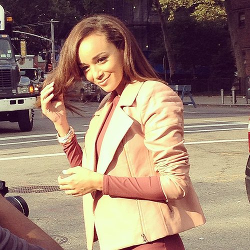 We spotted Ashley Madekwe primping near the tents.
We spotted Ashley Madekwe primping near the tents.