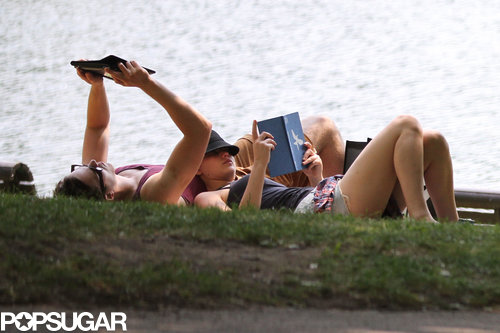 Jennifer Lawrence read Mockingjay, the third installment of the Hunger Games, alongside her on-agin boyfriend Nicholas Hoult.
Jennifer Lawrence read Mockingjay, the third installment of the Hunger Games, alongside her on-agin boyfriend Nicholas Hoult.
