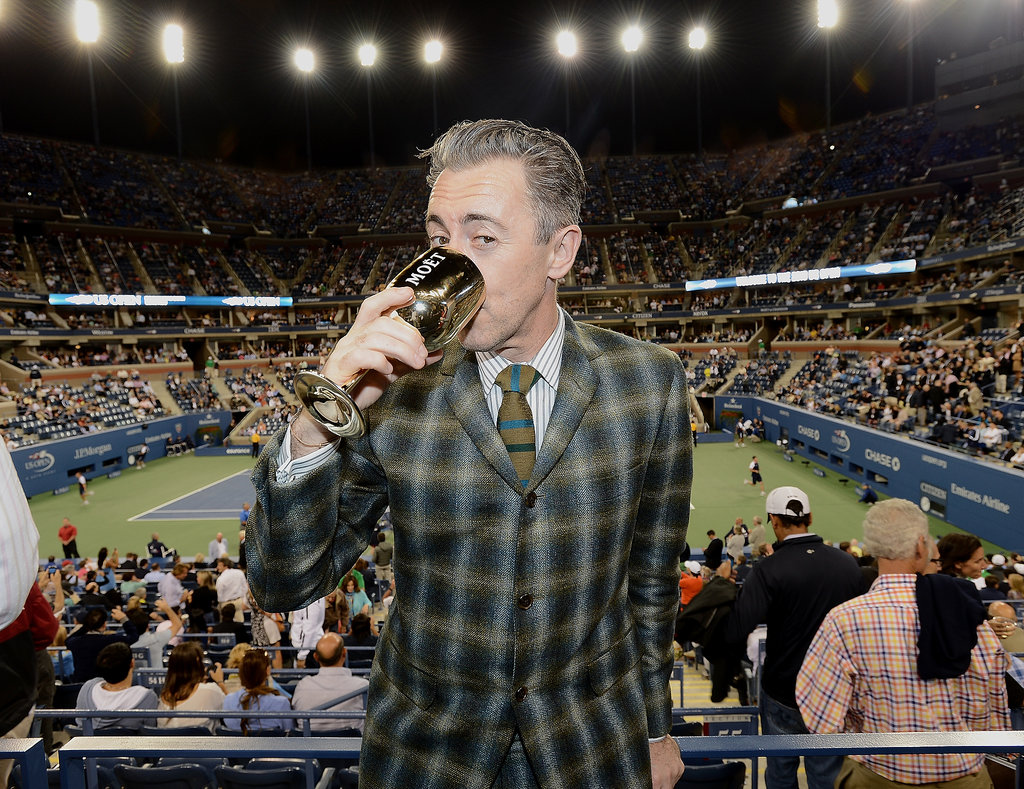 Alan Cumming looked dapper in a plaid suit to indulge in a beverage at the US Open.
Alan Cumming looked dapper in a plaid suit to indulge in a beverage at the US Open.