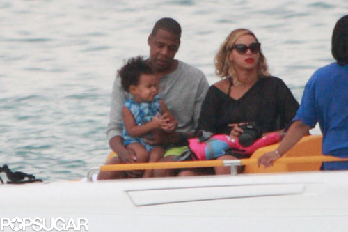 Beyoncé and Jay Z rode on a small boat with Blue Ivy.
Beyoncé and Jay Z rode on a small boat with Blue Ivy.