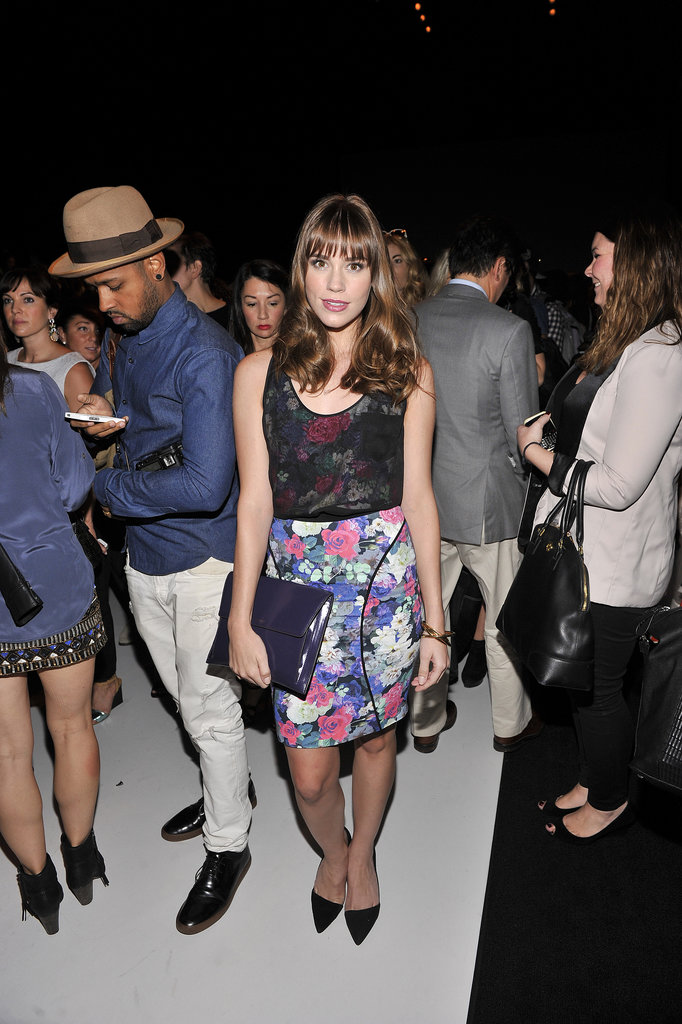 Christa B. Allen's floral dress stood out at Rebecca Minkoff, while a sheer black crop top added a bit of edge.
Christa B. Allen's floral dress stood out at Rebecca Minkoff, while a sheer black crop top added a bit of edge.